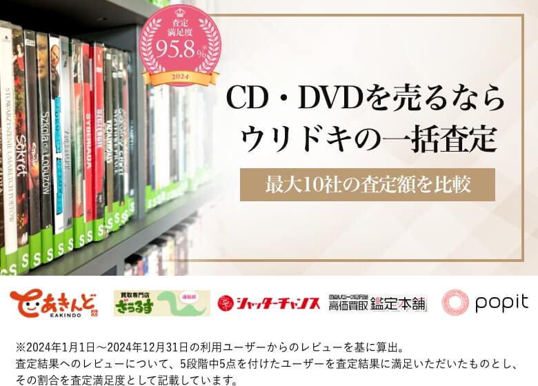 CD・DVDを売るならウリドキの一括査定