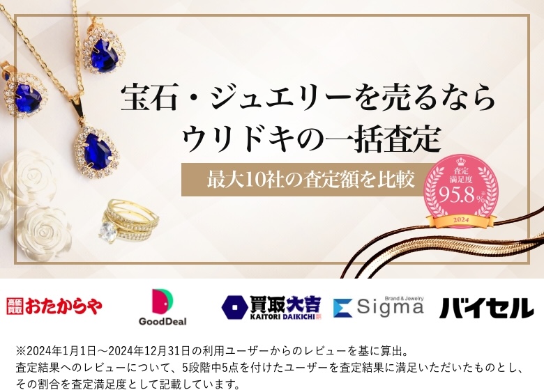 金・貴金属を売るならウリドキの一括査定